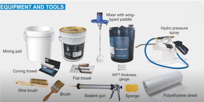 Equipment and Tools for waterproofing